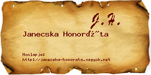 Janecska Honoráta névjegykártya